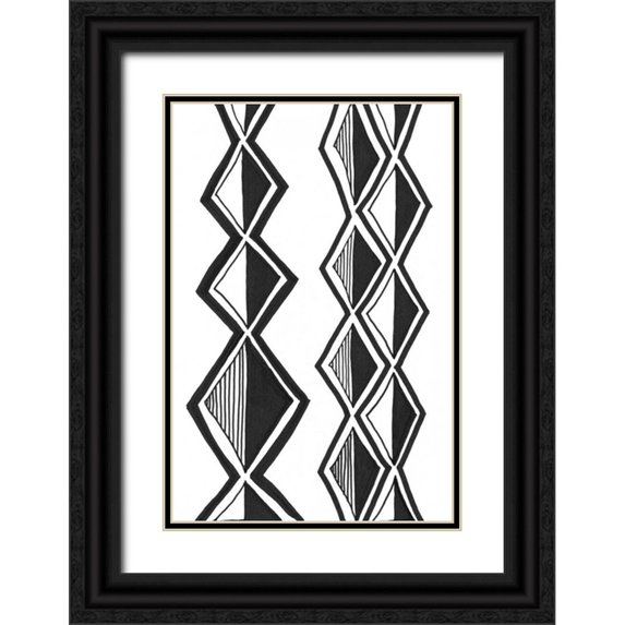 Stramel, Renee W. 17x24 Black Ornate Wood Framed with Double Matting Museum Art Print Titled - Mud Cloth Study II