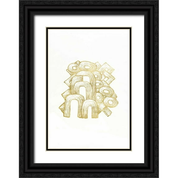 Stramel, Renee W. 23x32 Black Ornate Wood Framed with Double Matting Museum Art Print Titled - Gold Foil Playground II