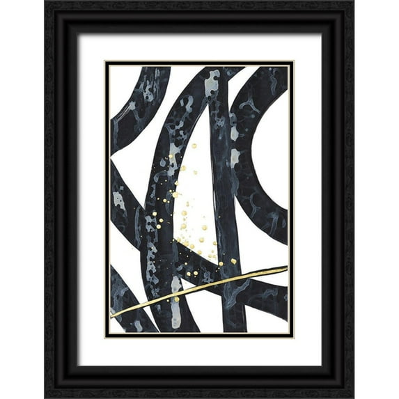 Stramel, Renee W. 23x32 Black Ornate Wood Framed with Double Matting Museum Art Print Titled - Onyx Tracery I