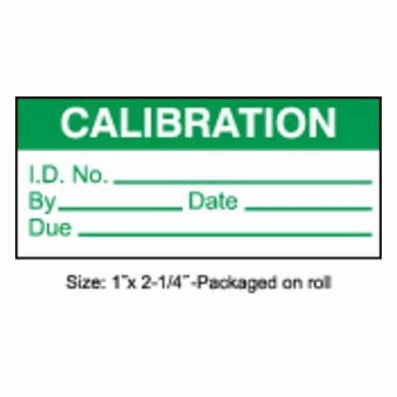 Stranco Calibration Label,ENG,Green/White,PK250 TC3-21002-R250