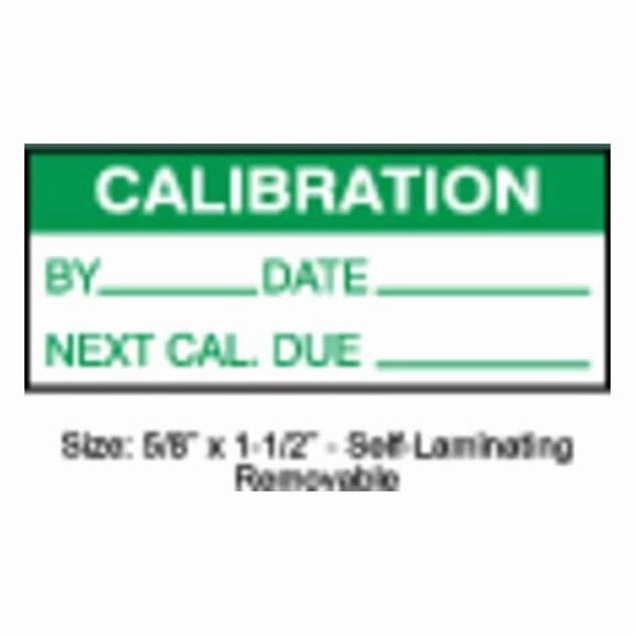 Stranco Calibration Label, ENG, Green/White, PK350, TCRSL2-22134 TCRSL2-22134