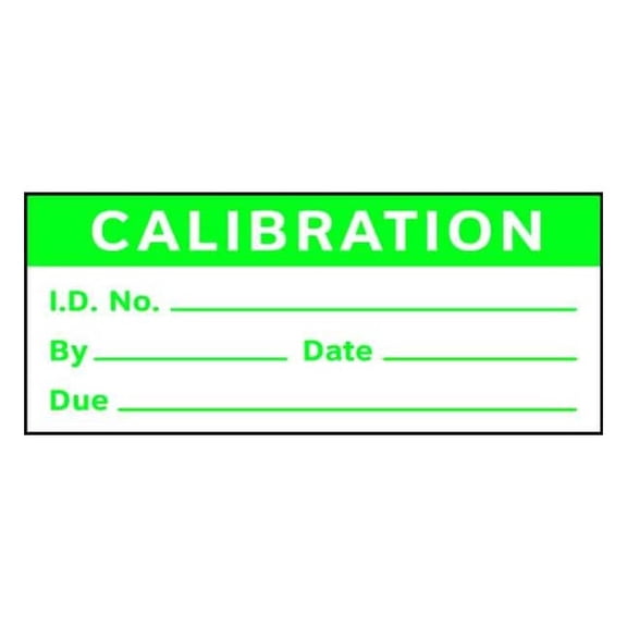 Stranco Calibration Label, ENG, Green/White, PK350, TCSL2-21002 TCSL2-21002