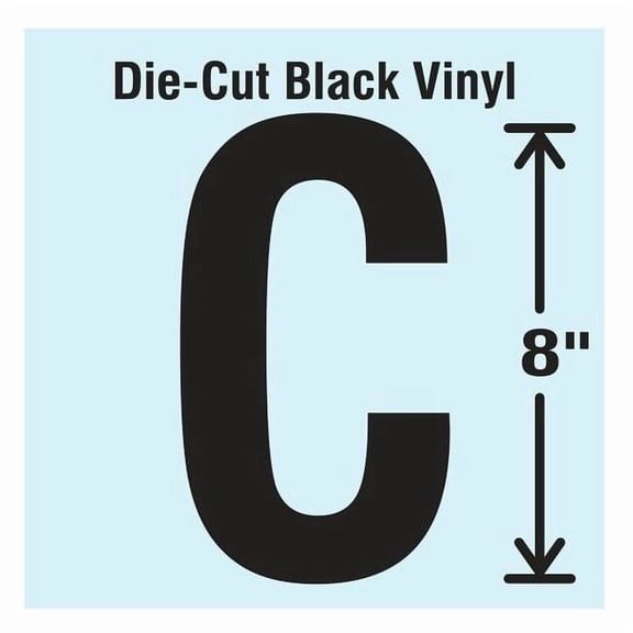 Stranco Letter Label, Vinyl, 8 in H, 4-3/4 in W DBV-SINGLE-8-C