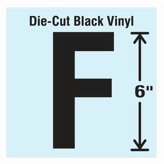 Stranco Letter Label, Vinyl, 6 in H, 3-1/2 in W DBV-SINGLE-6-F