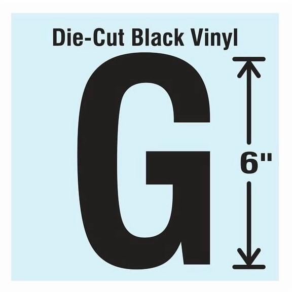 Stranco Letter Label, Vinyl, 6 in H, 3-1/2 in W DBV-SINGLE-6-G