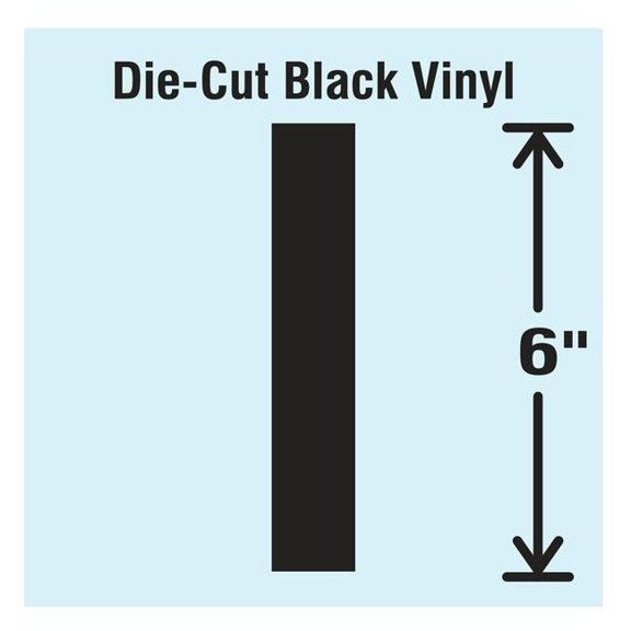 Stranco Letter Label, Vinyl, 6 in H, 3-1/2 in W DBV-SINGLE-6-I