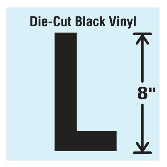 Stranco Letter Label, Vinyl, 8 in H, 4-3/4 in W DBV-SINGLE-8-L