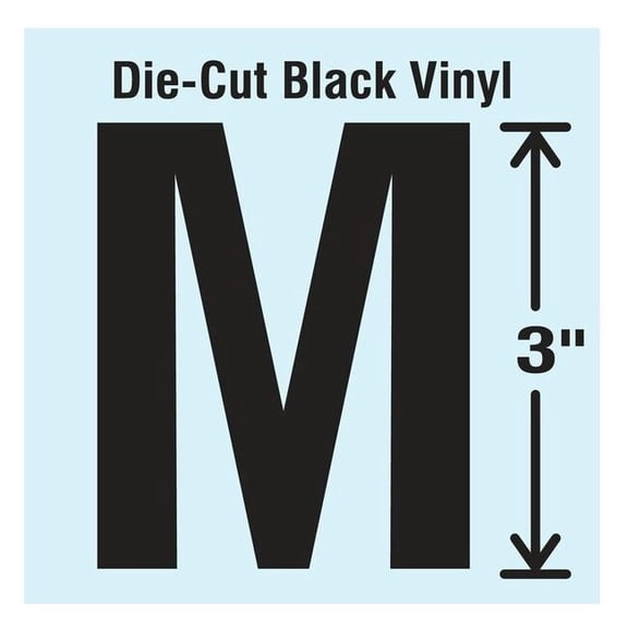 Stranco Die Cut Letter Label, M, 10 Cards,PK10 DBV-3-M-10