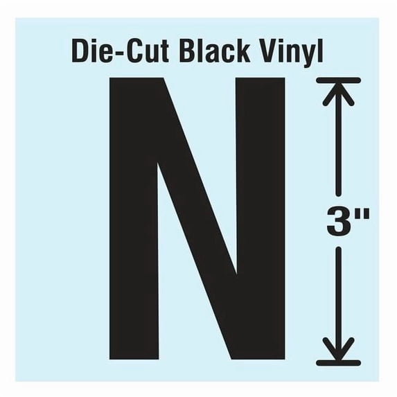 Stranco Die Cut Letter Label, N, 10 Cards,PK10 DBV-3-N-10