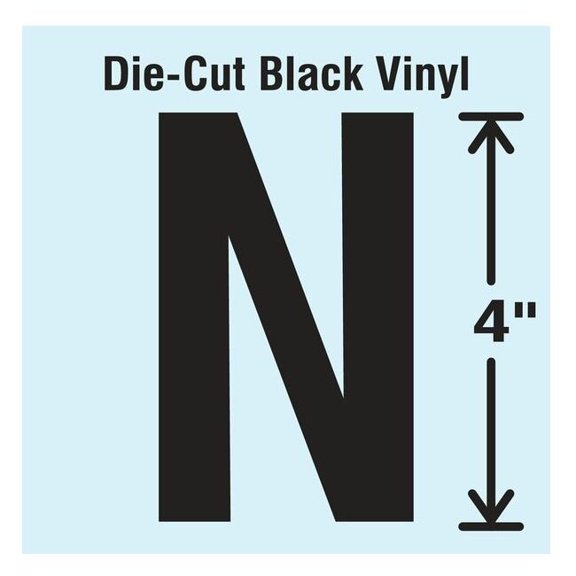 Stranco Die Cut Letter Label, N, 10 Cards,PK10 DBV-4-N-10