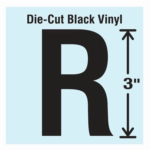 Stranco Die Cut Letter Label, R, 10 Cards,PK10 DBV-3-R-10