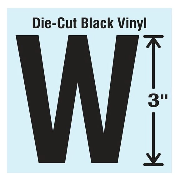 Stranco Die Cut Letter Label, W, 10 Cards,PK10 DBV-3-W-10