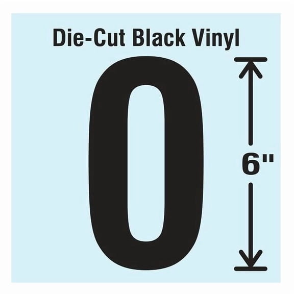 Stranco Number Label, Vinyl, 6 in H, 3-1/2 in W DBV-SINGLE-6-0