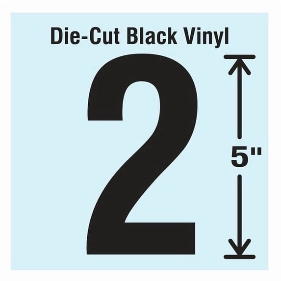 Stranco Die Cut Number Label, 2, 10 Cards,PK10 DBV-5-2-10