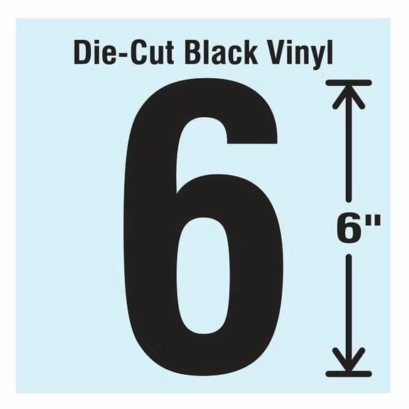 Stranco Number Label, Vinyl, 6 in H, 3-1/4 in W DBV-SINGLE-6-6