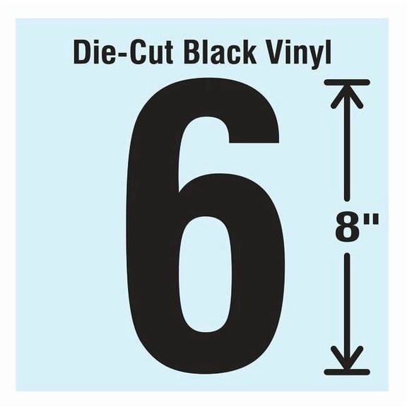 Stranco Number Label, Vinyl, 8 in H, 4-3/8 in W DBV-SINGLE-8-6