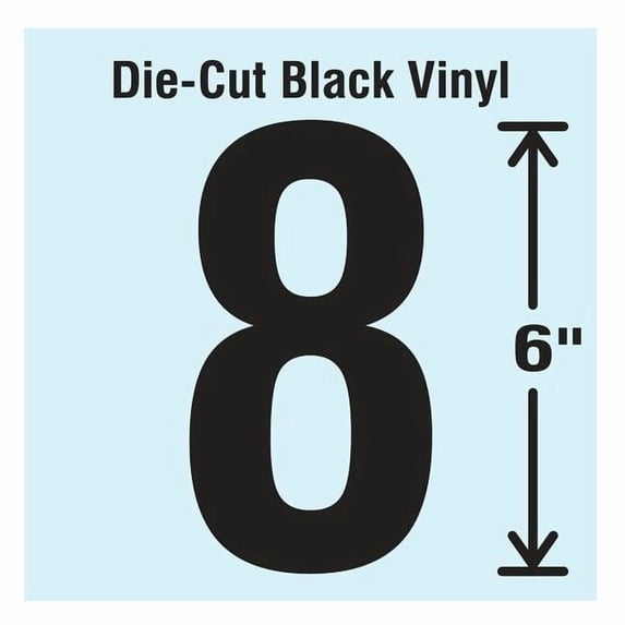 Stranco Number Label, Vinyl, 6 in H, 3-1/4 in W DBV-SINGLE-6-8
