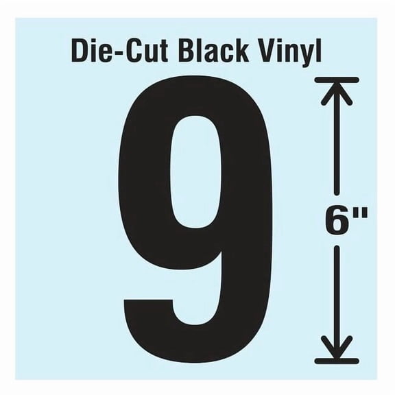 Stranco Number Label, Vinyl, 6 in H, 3-1/4 in W DBV-SINGLE-6-9