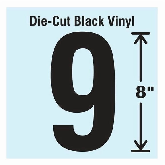 Stranco Number Label, Vinyl, 8 in H, 4-3/4 in W DBV-SINGLE-8-9