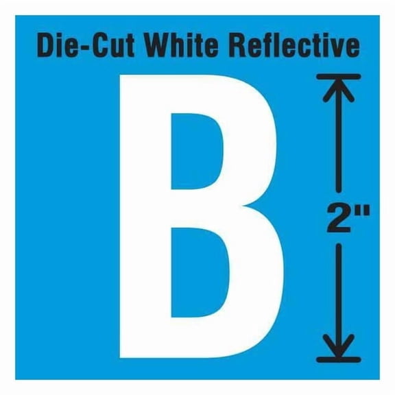 Stranco Die-Cut Refl. Letter Label,B,2In H,PK5 DWR-2-B-5