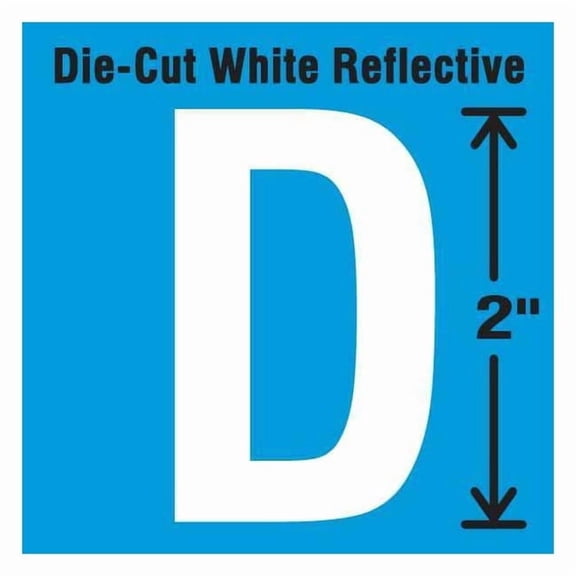Stranco Die-Cut Refl. Letter Label,D,2In H,PK5 DWR-2-D-5