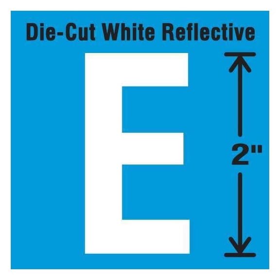 Stranco Die-Cut Refl. Letter Label,E,2In H,PK5 DWR-2-E-5