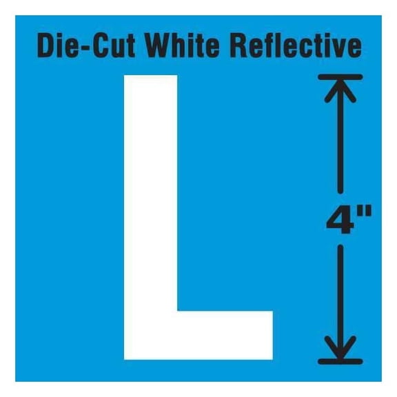 Stranco Letter Label, Vinyl, 4 in H, 2 in W, PK5 DWR-4-L-5