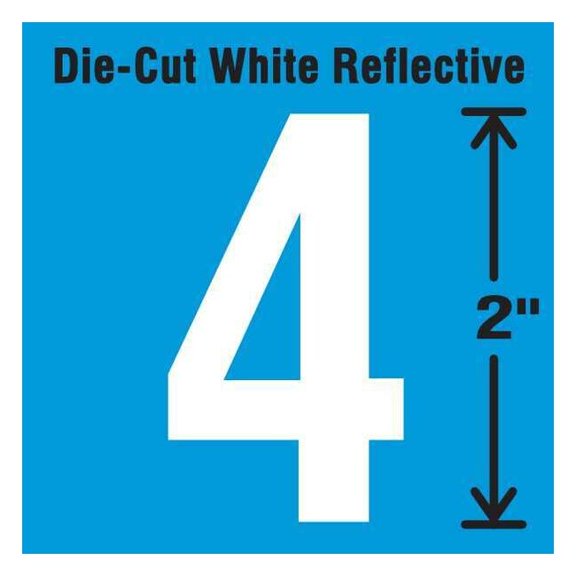 Stranco Die-Cut Refl. Number Label,4,2In H,PK5 DWR-2-4-5