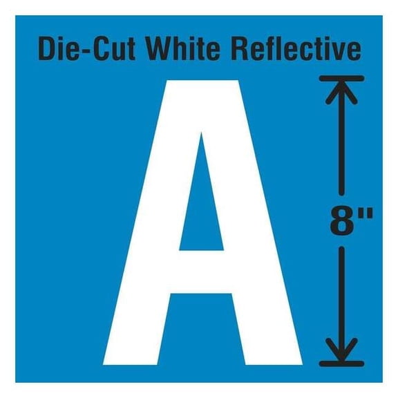 Stranco Letter Label, Vinyl, 8 in H, 4-3/4 in W DWR-SINGLE-8-A