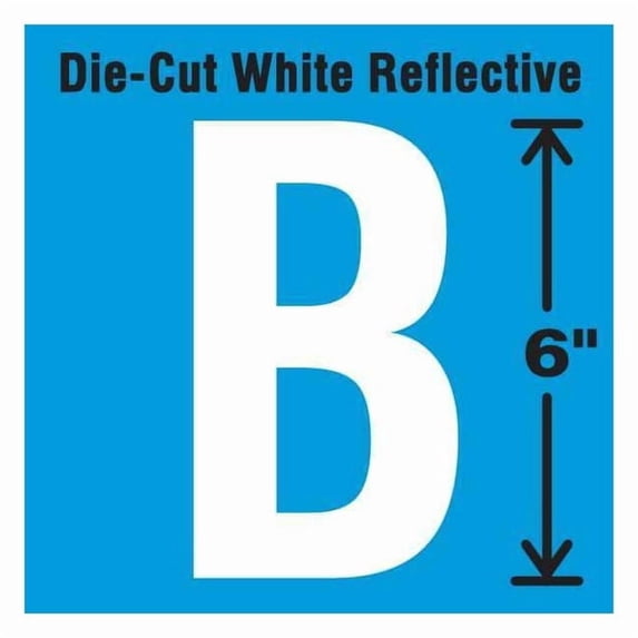 Stranco Letter Label, Vinyl, 6 in H, 2-3/4 in W DWR-6-B-EA