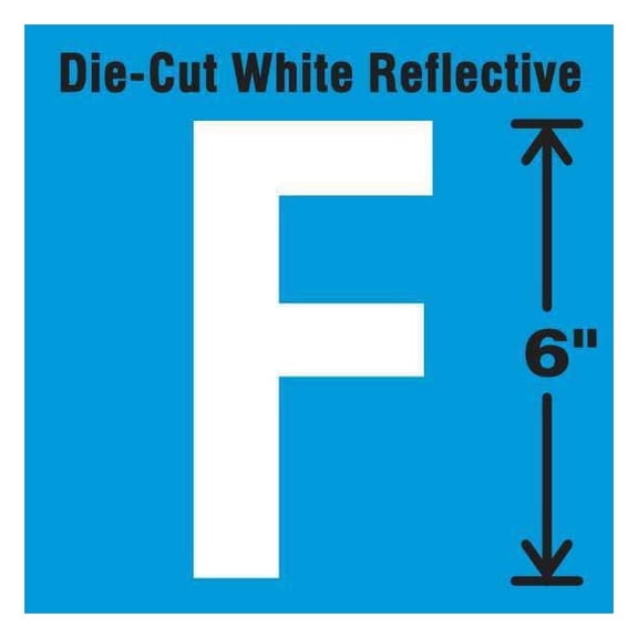 Stranco Letter Label, Vinyl, 6 in H, 3 in W DWR-6-F-EA