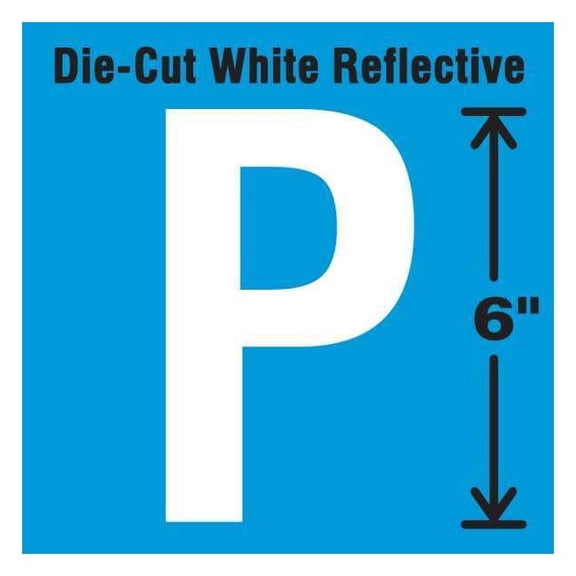 Stranco Letter Label, Vinyl, 6 in H, 2-3/4 in W DWR-6-P-EA