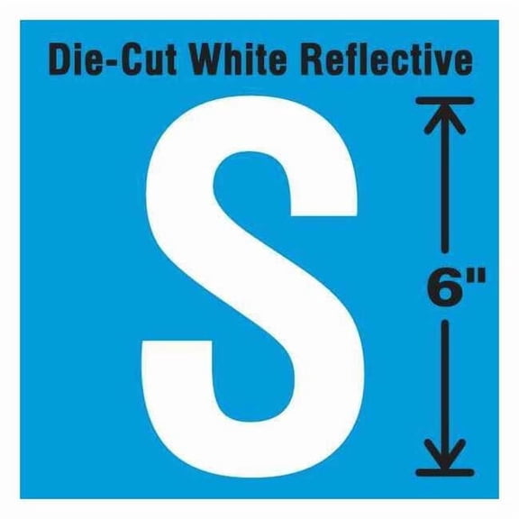Stranco Letter Label, Vinyl, 6 in H, 2-3/4 in W DWR-6-S-EA