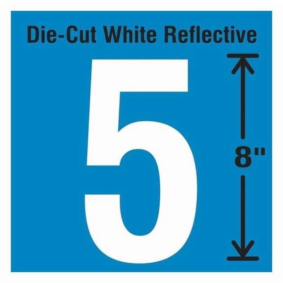 Stranco Number Label, Vinyl, 8 in H, 4-3/4 in W DWR-SINGLE-8-5