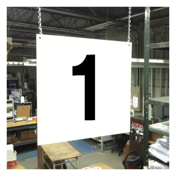 Stranco Hanging Aisle Sign, 12 in Height, 12 in Width, PVC Board HPS-FS1212-1