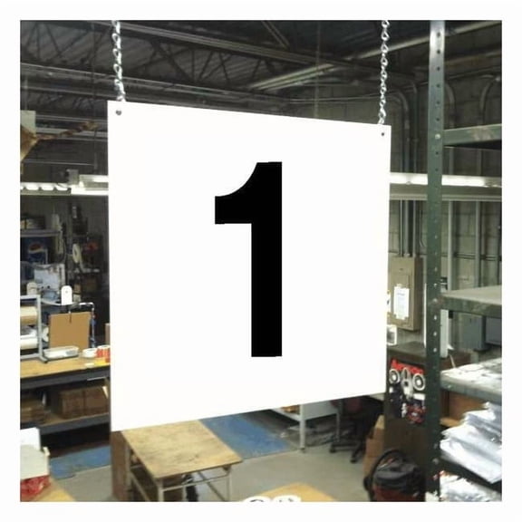 Hanging Aisle Sign, 12 in Height, 12 in Width, PVC Board HPS-FS1212-1