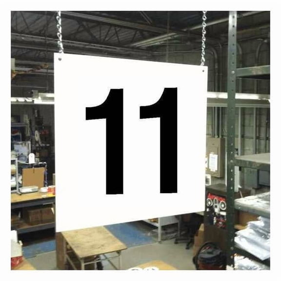 Hanging Aisle Sign, 12 in Height, 12 in Width, PVC Board HPS-FS1212-11