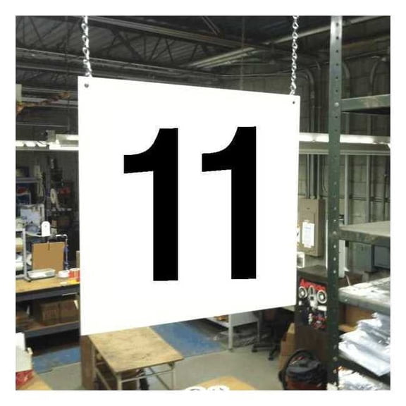 Stranco Hanging Aisle Sign, 12 in Height, 12 in Width, PVC Board HPS-FS1212-11
