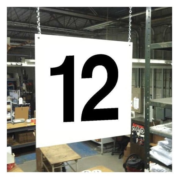 Stranco Hanging Aisle Sign, 12 in Height, 12 in Width, PVC Board HPS-FS1212-12