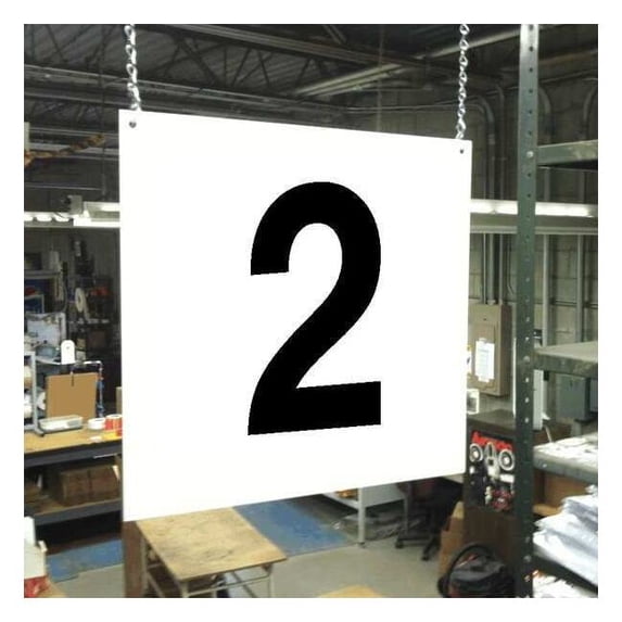 Hanging Aisle Sign, 12 in Height, 12 in Width, PVC Board HPS-FS1212-2