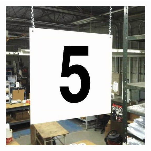 Hanging Aisle Sign, 12 in Height, 12 in Width, PVC Board HPS-FS1212-5