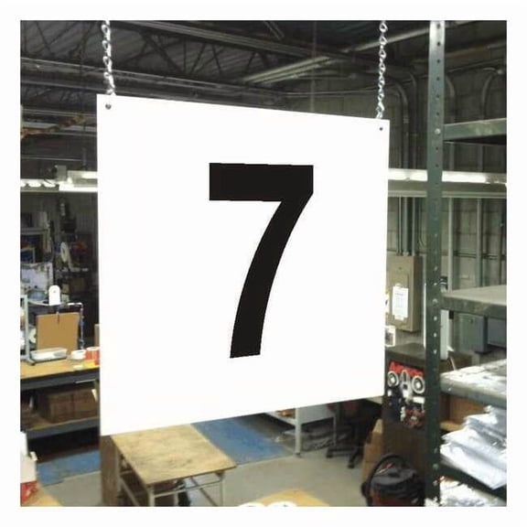 Hanging Aisle Sign, 12 in Height, 12 in Width, PVC Board HPS-FS1212-7