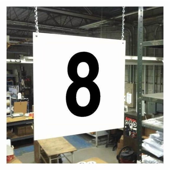 Hanging Aisle Sign, 12 in Height, 12 in Width, PVC Board HPS-FS1212-8