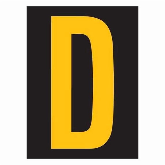 Stranco Reflective Letter Label,D,2-1/2in H,PK25 RUM200-D-YB