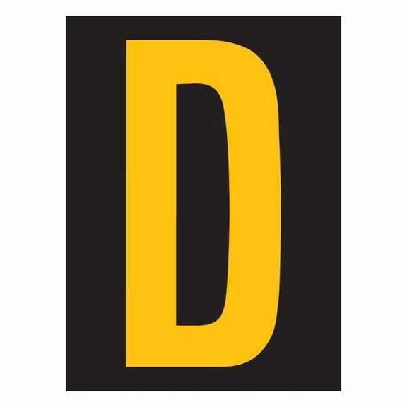 Stranco Reflective Letter Label,D,2-1/2in H,PK25 RUM200-D-YB