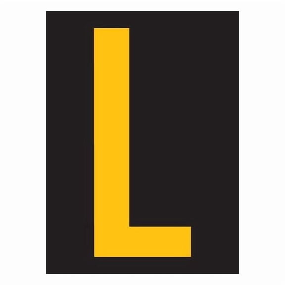 Stranco Reflective Letter Label,L,2-1/2in H,PK25 RUM200-L-YB