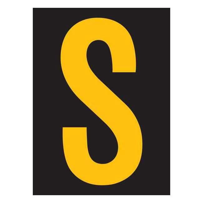 S Lable Stranco Reflective Letter Label,S,2-1/2in H,PK25 RUM200-S-YB - Walmart.com
