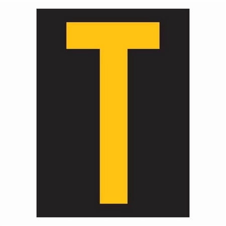 Stranco Reflective Letter Label,T,2-1/2in H,PK25 RUM200-T-YB