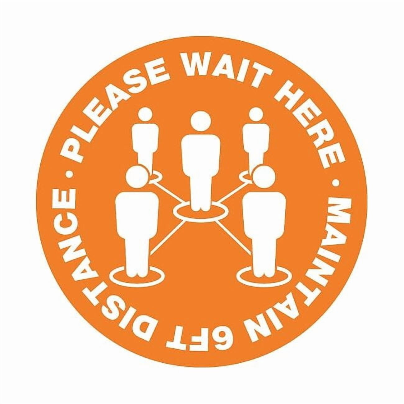 Social Distance Floor Sign, 12 in H, 12 in W, Vinyl, Circle, English ...