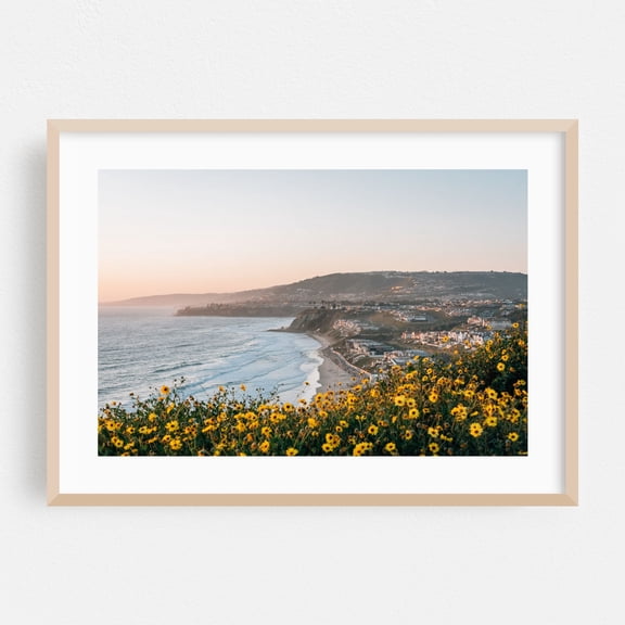 Strand Beach 01 - Dana Point California Photography Oak Framed Wall Art Print 24 x 30 inches